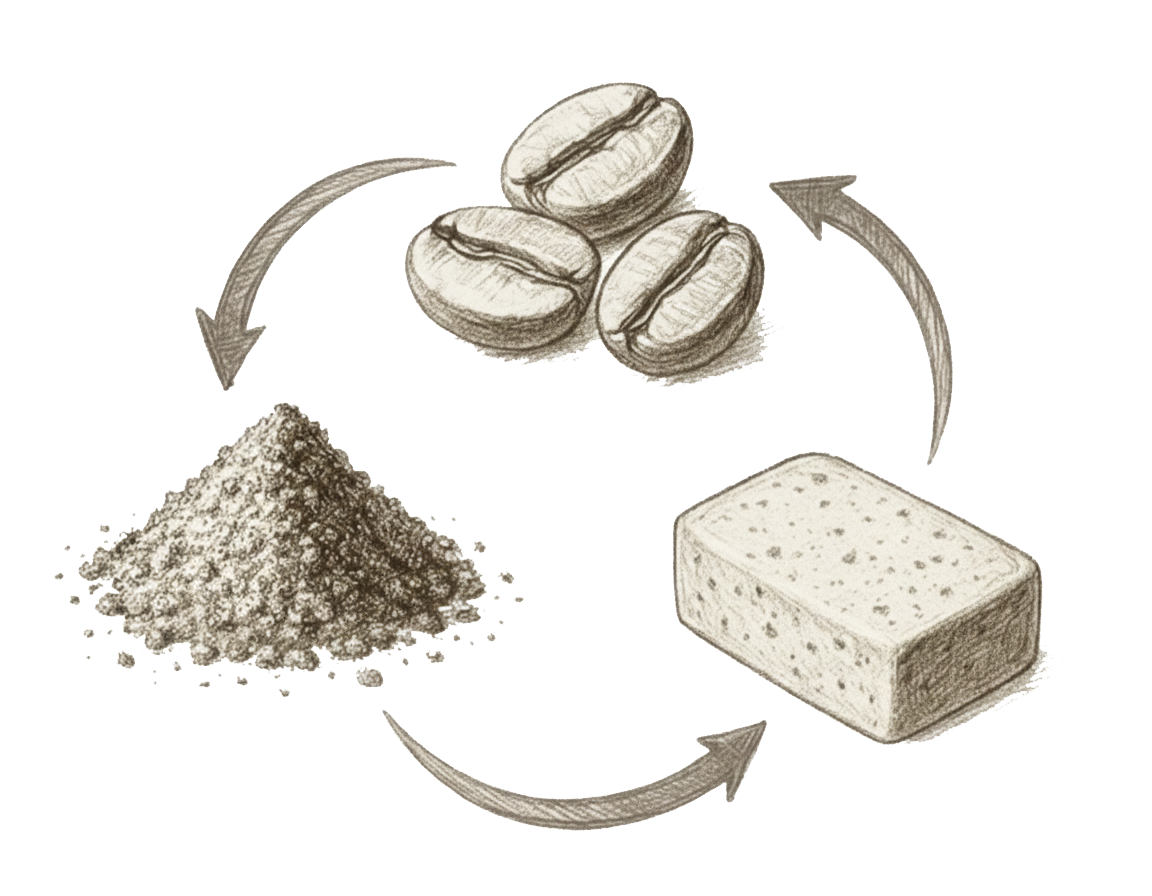 コーヒーかす再生イラスト